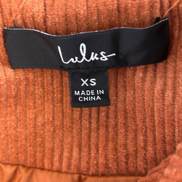 Lulu's Terracotta Cropped Corduroy Moto Jacket, Sz XS - Picture 4 of 8